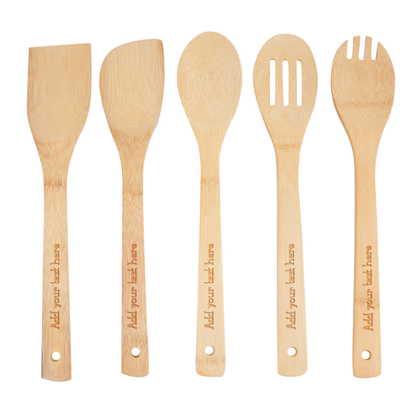 Leopard Kitchen Utensils Engraved Bamboo Spoons Wooden 