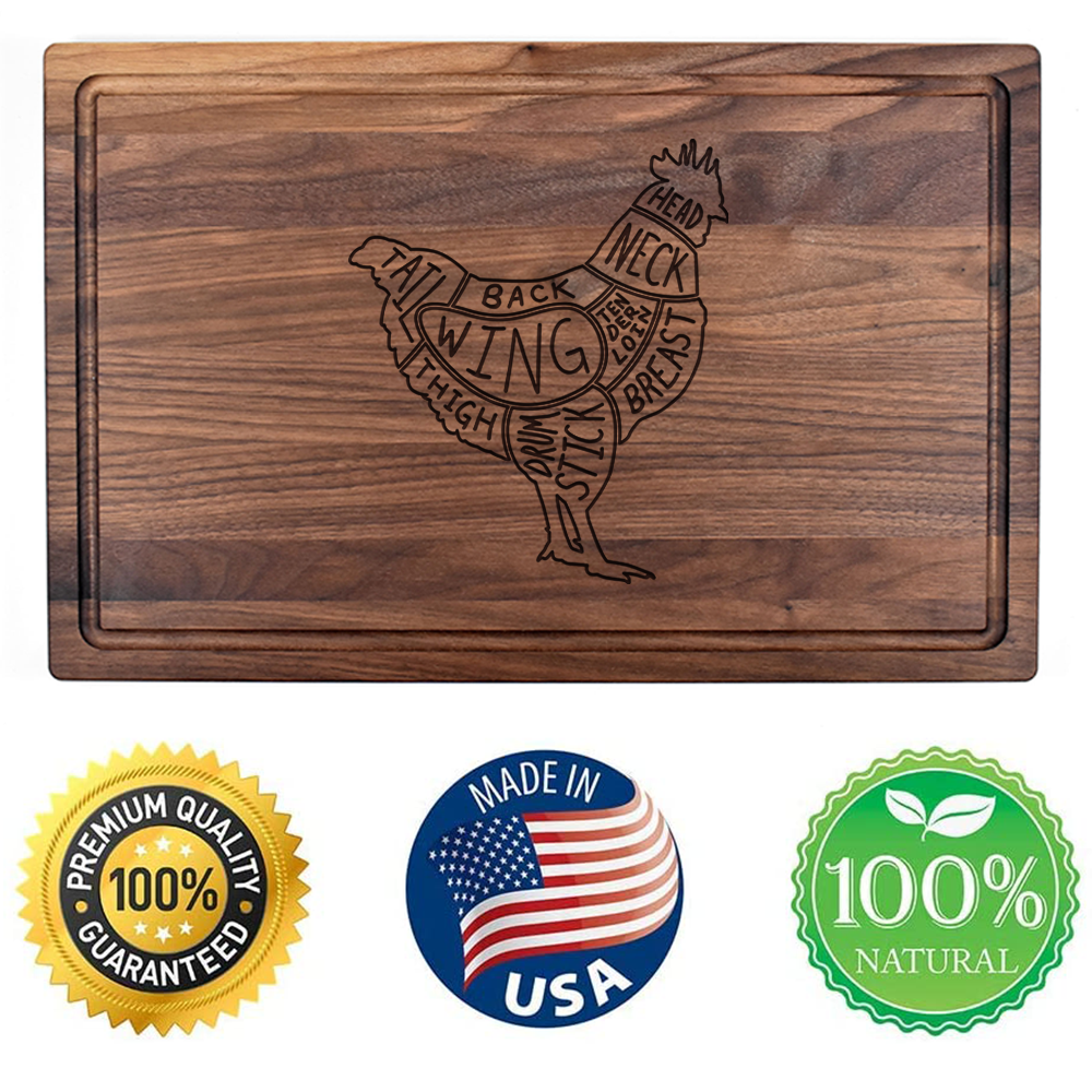 Wooden chicken cutting board